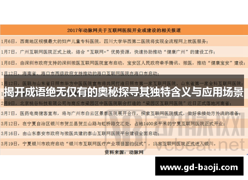 揭开成语绝无仅有的奥秘探寻其独特含义与应用场景